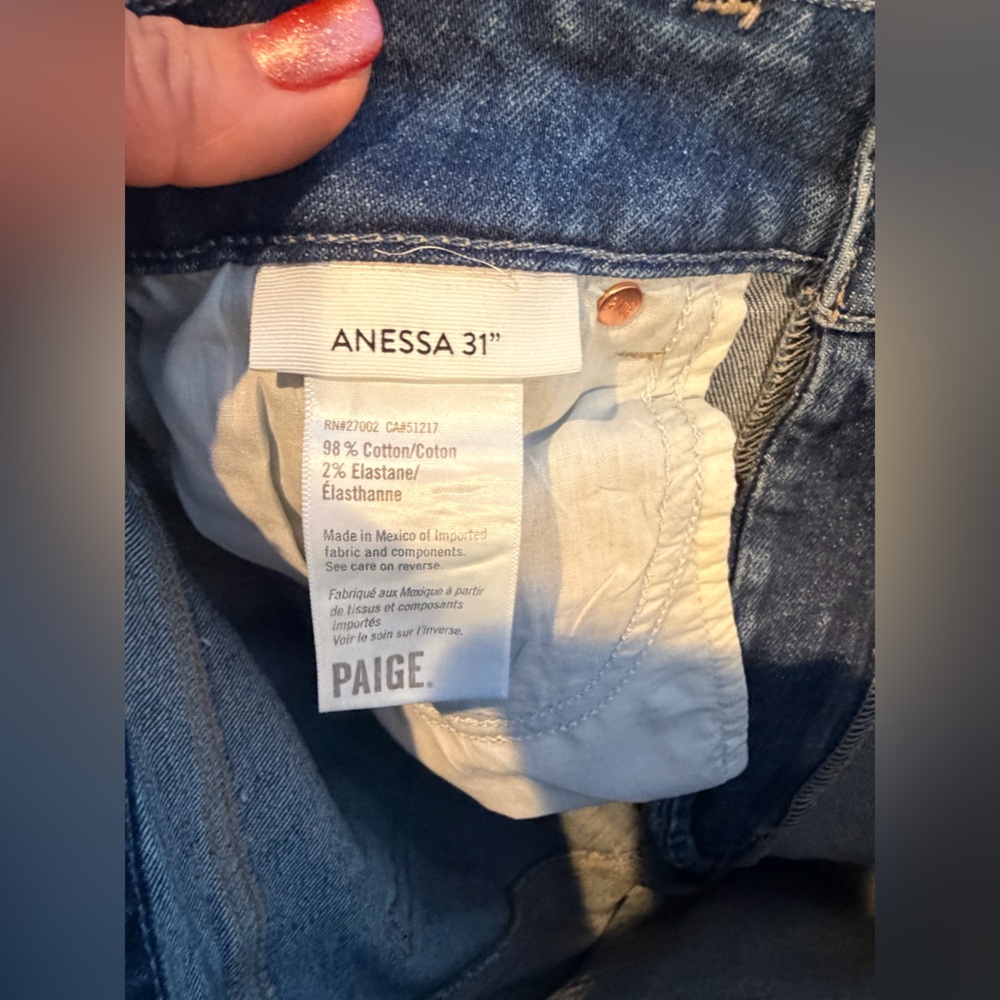 PAIGE Dark Blue Wide Leg Flare Jeans - Picture 8 of 14